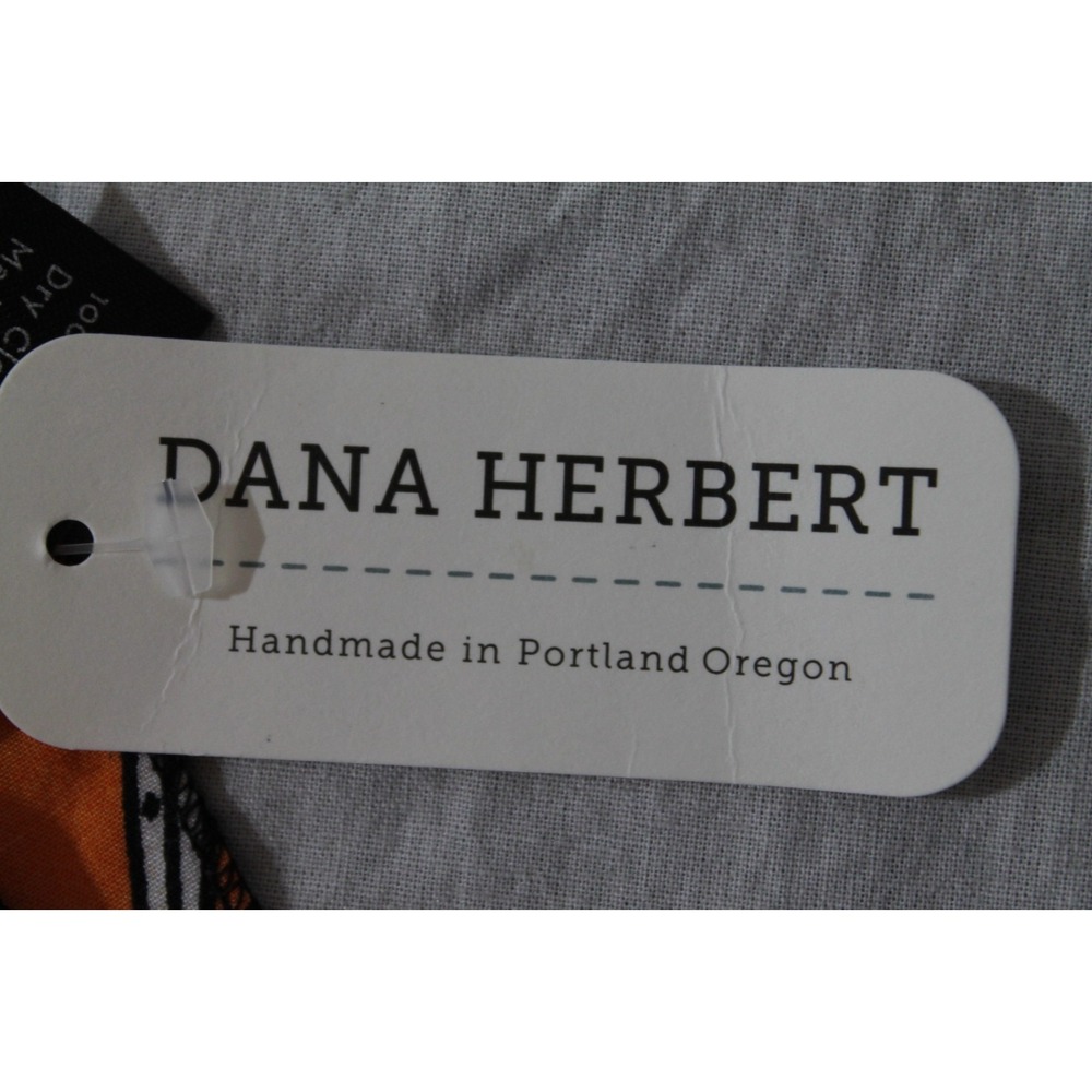 Dana Herbert Orange Floral Scarf Handmade Rayon Rectangle 13x60 NWT - Picture 5 of 9